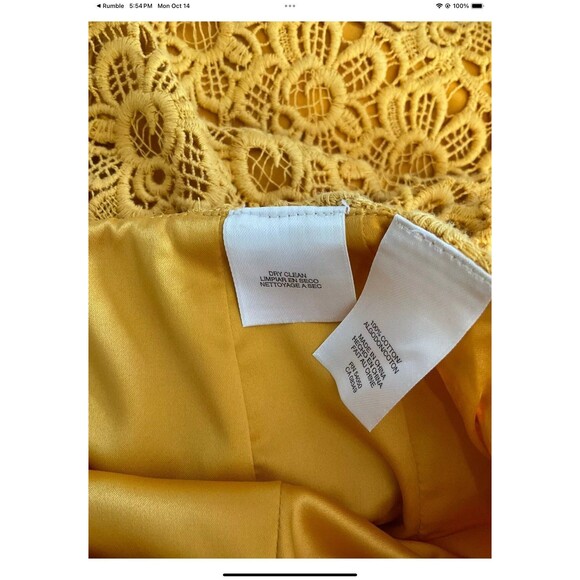 Anne Klein New York Woman’s Size 6 Crocheted Top And Skirt Mustard Yellow VTG - Picture 7 of 12